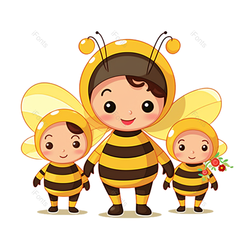 插图图片,儿童元素,蜜蜂PNG,小蜜蜂免抠素材
